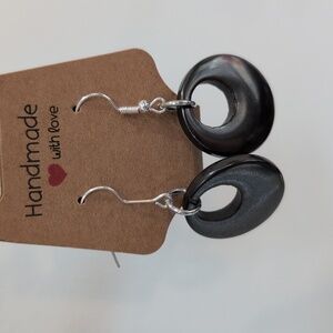 Handmade Hematite Dangle Earrings On 9.25 Silver Plated Posts
